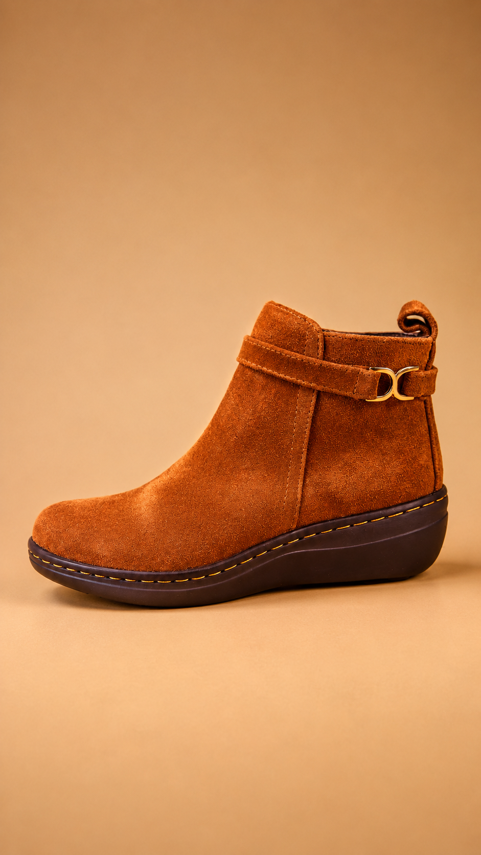 Botín Comfort Gamuza Camel