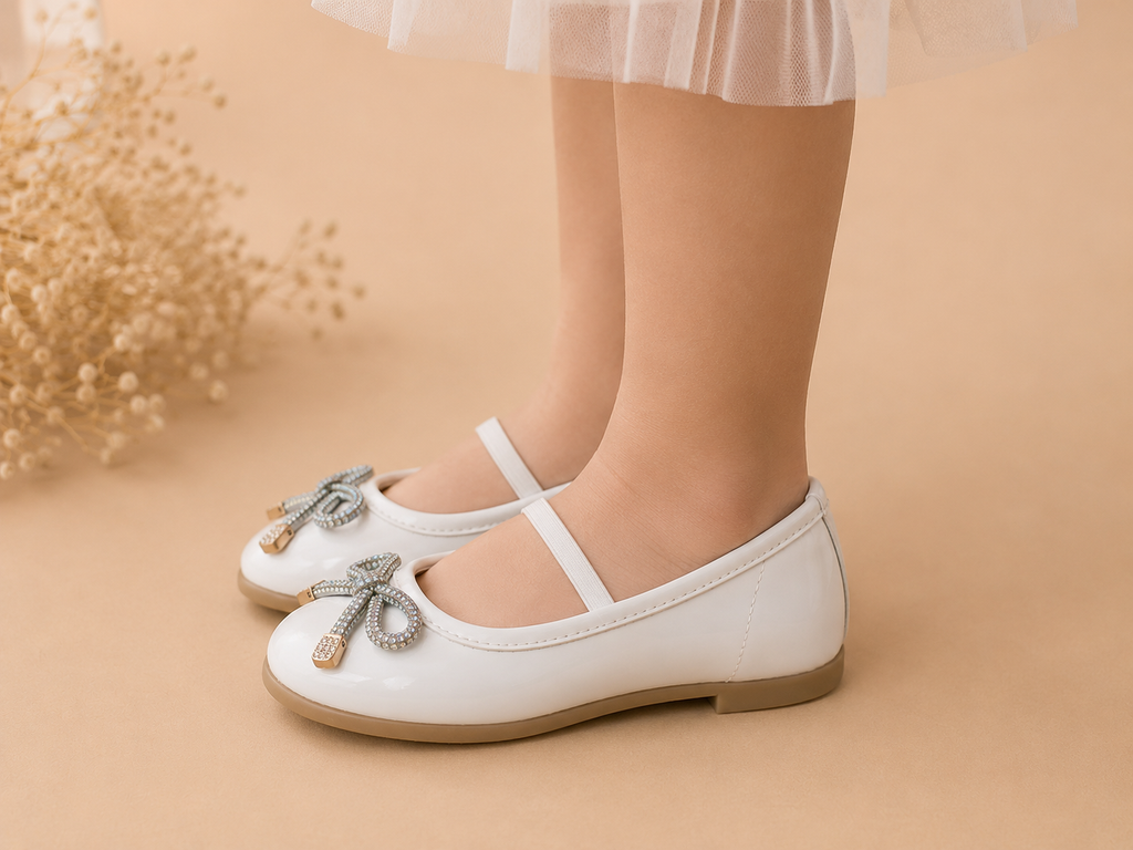 Balerinas blancas  para niñas diseño cómodo y ligero para mayor confort durante el día