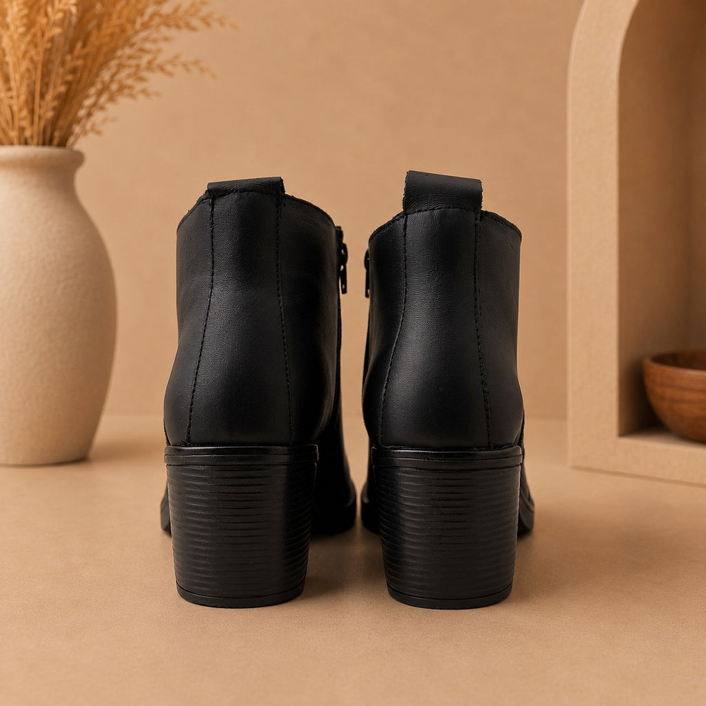 Botín Negro Puntal Glam para Mujer