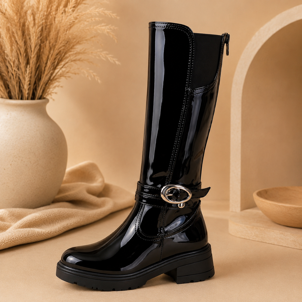 Bota Glam Charol Negra