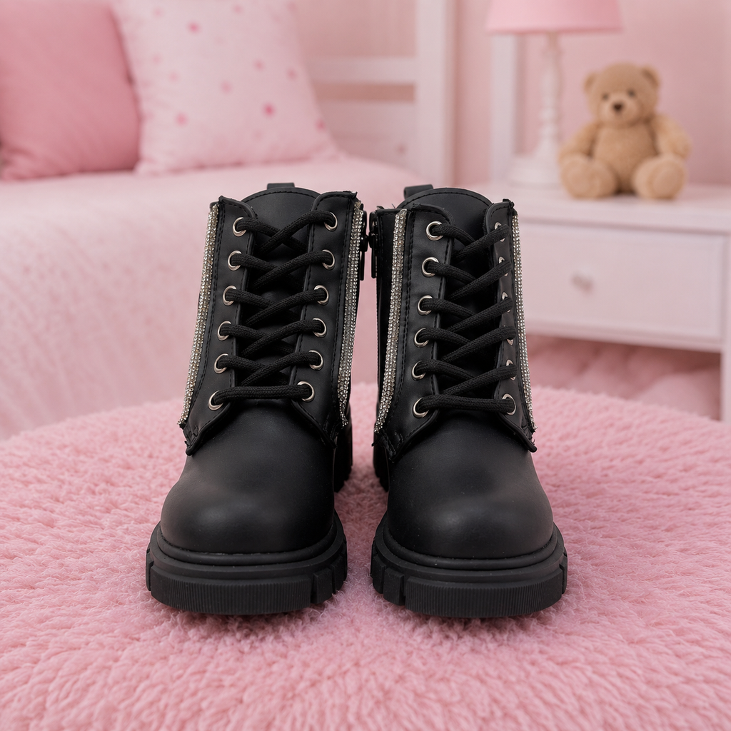 Botas Para Niña Con Tiras De Brillos Antiderrrapantes 18-21