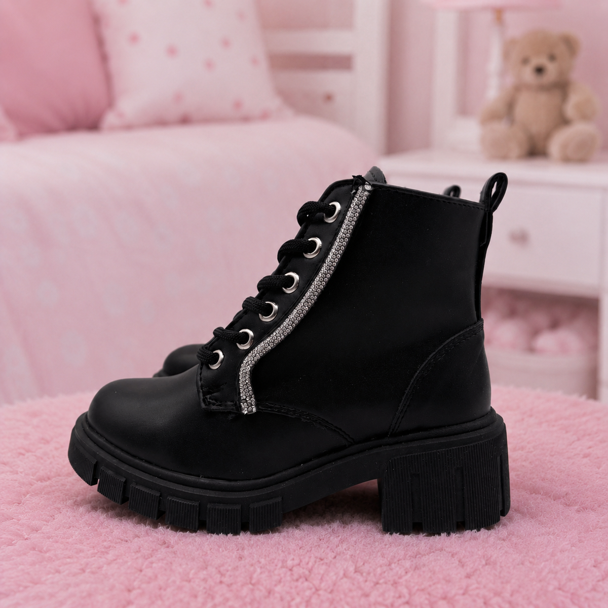 Botas Para Niña Con Tiras De Brillos Antiderrrapantes 18-21