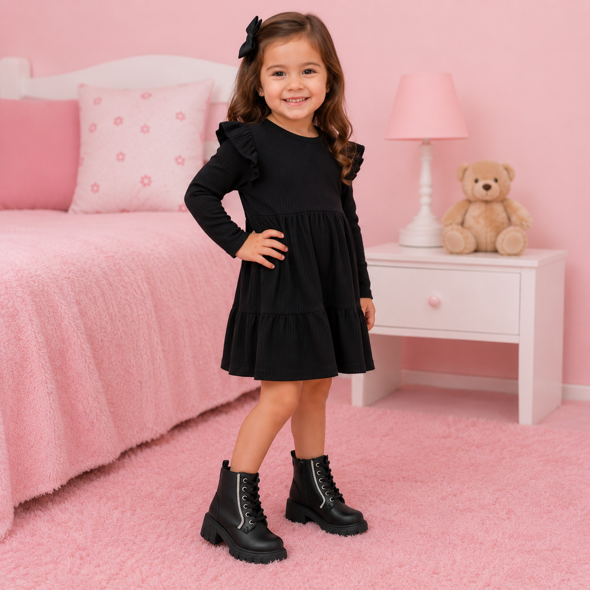 Botas Para Niña Con Tiras De Brillos Antiderrrapantes 18-21