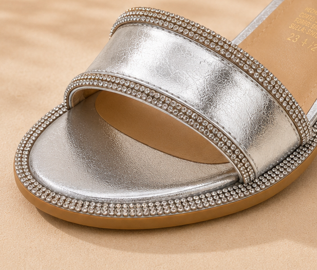 Sandalia  Plata Para Niñas  Napa Metalica Elegante  Y Bonitas Perfectas Para Fiesta