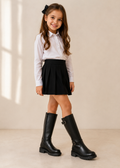 Bota Alta Negra Glam Niña