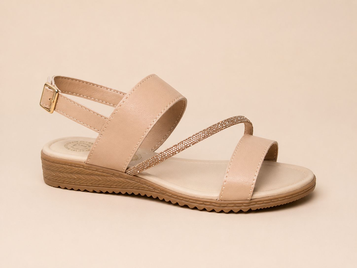 Sandalia Nude Maquillaje Mujer Elegante Cómoda Verano Talla 22-25
