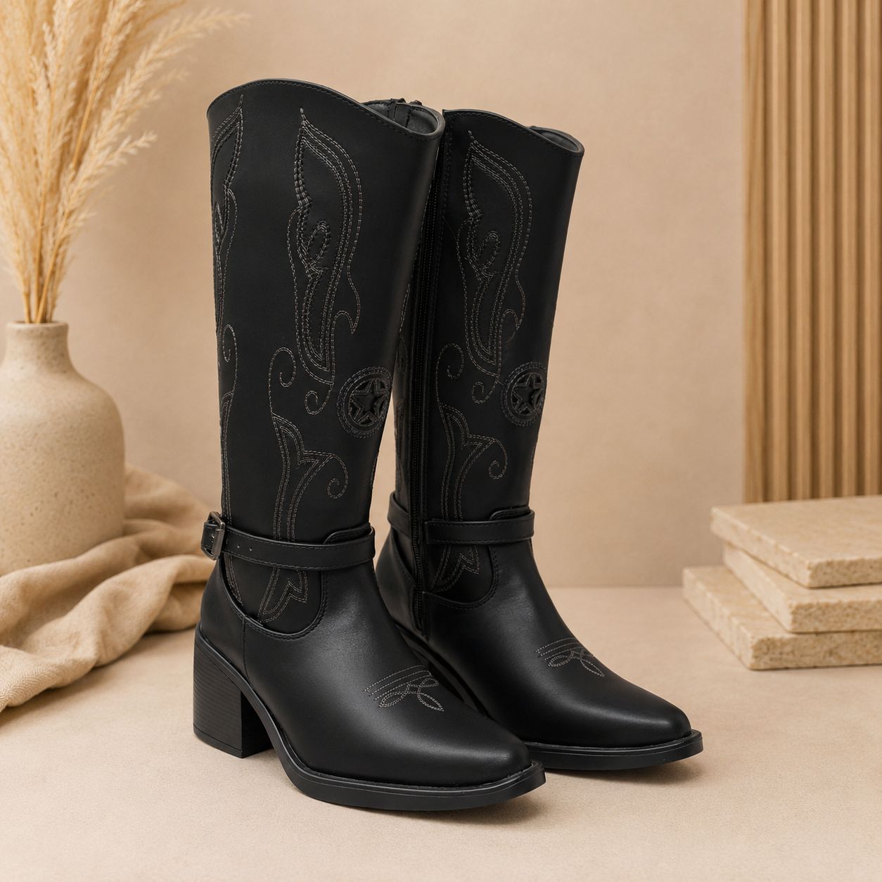 Bota Western Glam Negra