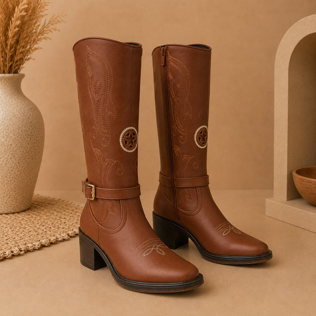 Bota Western Glam Camel