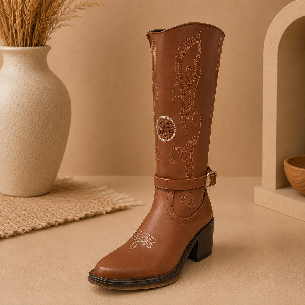 Bota Western Glam Camel