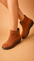 Botín Comfort Gamuza Camel