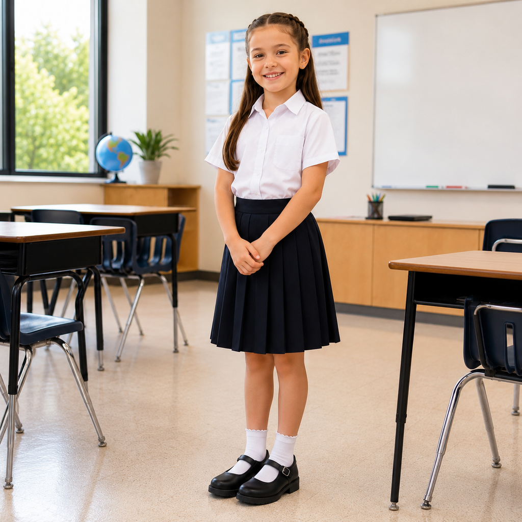 Calzado escolar negro para niña antideslizante