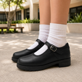 Calzado escolar negro para niña antideslizante