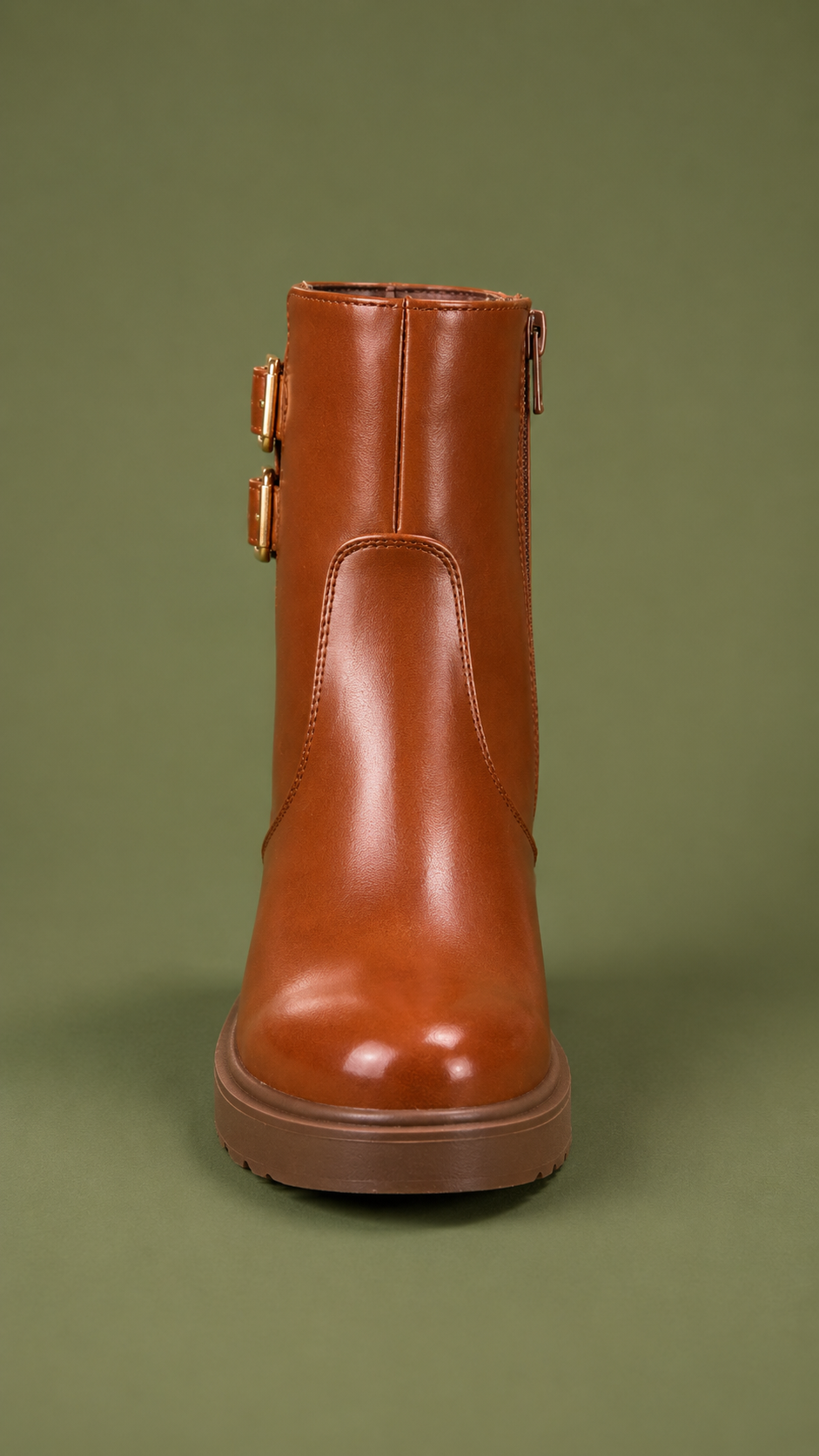 Botín Camel Doble Hebilla Urban Chic