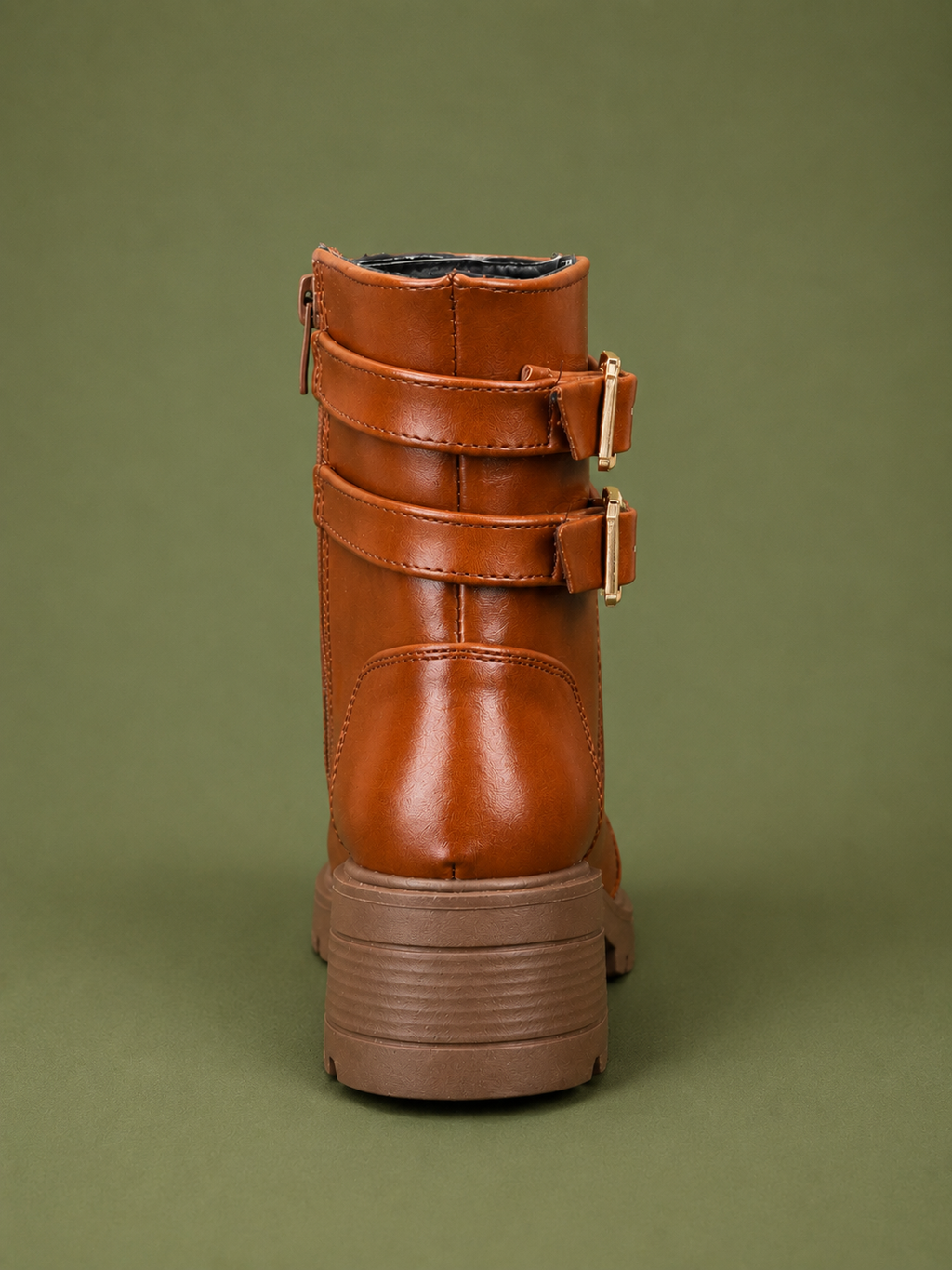 Botín Camel Doble Hebilla Urban Chic