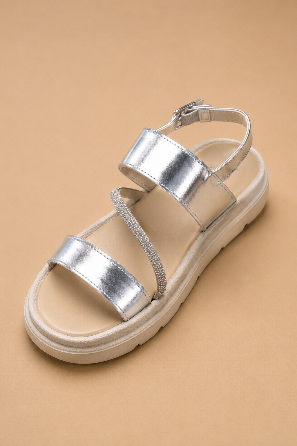 Sandalia glam plata, perfil