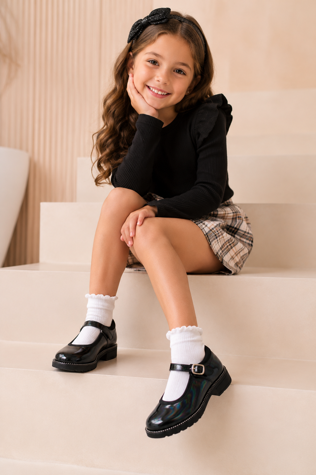 Zapato escolar tornasol charol para niña — Calzado Mía